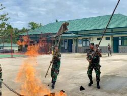 Kodim 1807/Sorsel Gelar Latihan Penanggulangan Bencana Bahaya Kebakaran