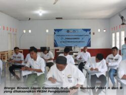 Warga Binaan Lapas Gorontalo Ikuti Ujian Nasional Paket A dan B yang dilaksanakan PKBM Pengayoman