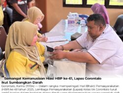 15 Kantong Darah Bentuk Kontribusi Kemanusiaan Lapas Gorontalo menjelang Hari Bhakti Pemasyarakatan Ke-61 Tahun 2025