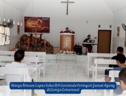 Warga Binaan Lapas Kelas IIA Gorontalo Peringati Jumat Agung di Gereja Getsemani