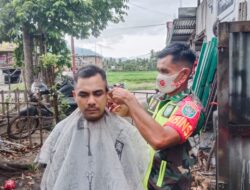 Babinsa Koramil 16/Tangse Buka Layanan Pangkas Gratis, Warga Senang dan Terbantu