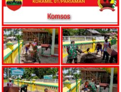 Babinsa koramil 01/Pariaman Serka Edria Samson komsos dengan masyarakat Kelurahan Ujung Batung