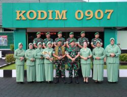Sambut Pejabat Dandim Baru,Kodim 0907/Trk Gelar Tradisi Satuan