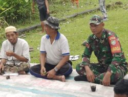 Pererat Hubungan Dengan Masyarakat, Babinsa Teupah Barat Hadiri Kegiatan Kenduri Blang Desa Angkeo