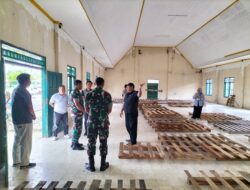 Gudang Yonif 721/Mks Ditinjau dan Dijadikan Tempat Penyimpanan Beras Milik Bulog Kabupaten Pinrang