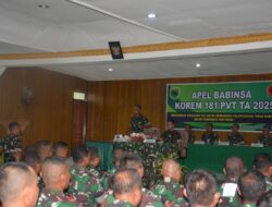 Apel Babinsa Jajaran Korem 181/PVT : Membangun Kesamaan Visi untuk Penguatan Pembinaan Teritorial