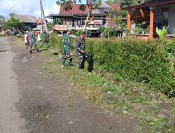 Jaga Kebersihan Lingkungan, Koramil 03/Baraka Gelar Karya Bakti Bersama Warga