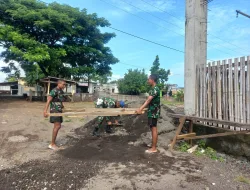 Prajurit Denma Brigif TP 31/PS Turut Membantu Renovasi Pembangunan Masjid Nurul Ilmi
