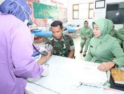 Sambut HUT Ke – 80,Persit KCK Cabang XIX Dim 0907 Gelar Bakti Sosial Donor Darah