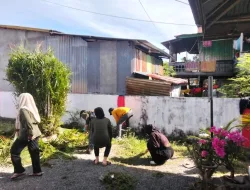 Sinergi TNI dan Rakyat: Babinsa Koramil 06/Duampanua Gelar Kerja Bakti Bersih Halaman Kantor Lurah Bittoeng
