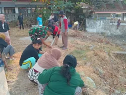 Kebersamaan Personil Koramil 1405-01/Ujung, Lurah dan Masyarakat Dalam Pembenahan KDKMP Kelurahan Labukkang