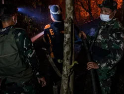 Kebakaran Lahan Meluas, Personel Kodim 0907/Tarakan Bergerak Bantu Pemadaman