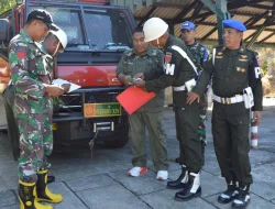 Denpom 14/2 Parepare Bersama Denpal Parepare Periksa Kendaraan Dinas dan Sipil di Kodim 1405/Parepare