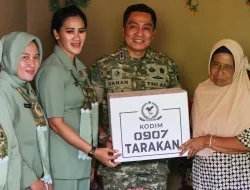 Semarak Hut Ke – 81 TNI, Kodim 0907/Tarakan Salurkan Tali Asih kepada Warga dan Warakawuri 
